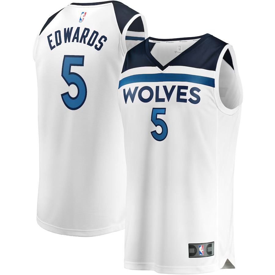 Men's Minnesota Timberwolves Anthony Edwards Fanatics White Fast Break Replica Player Jersey - Association Edition - Ujersey