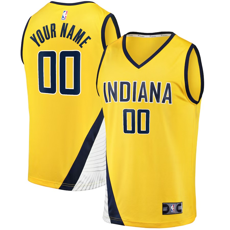 Men's Indiana Pacers Fanatics Yellow Fast Break Custom Jersey - Statement Edition - Ujersey