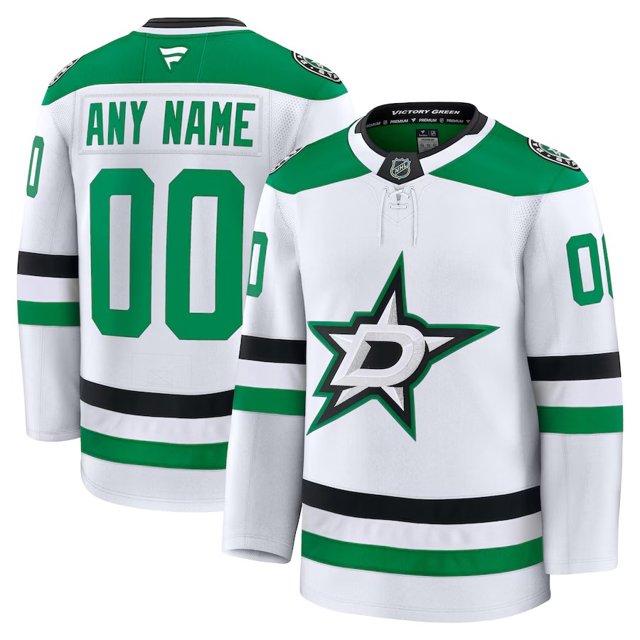 Men's Dallas Stars Fanatics White Away Premium Custom Jersey - Ujersey
