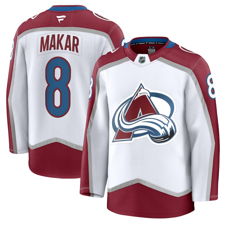Men's Colorado Avalanche Cale Makar Fanatics White Away Premium Jersey - Ujersey