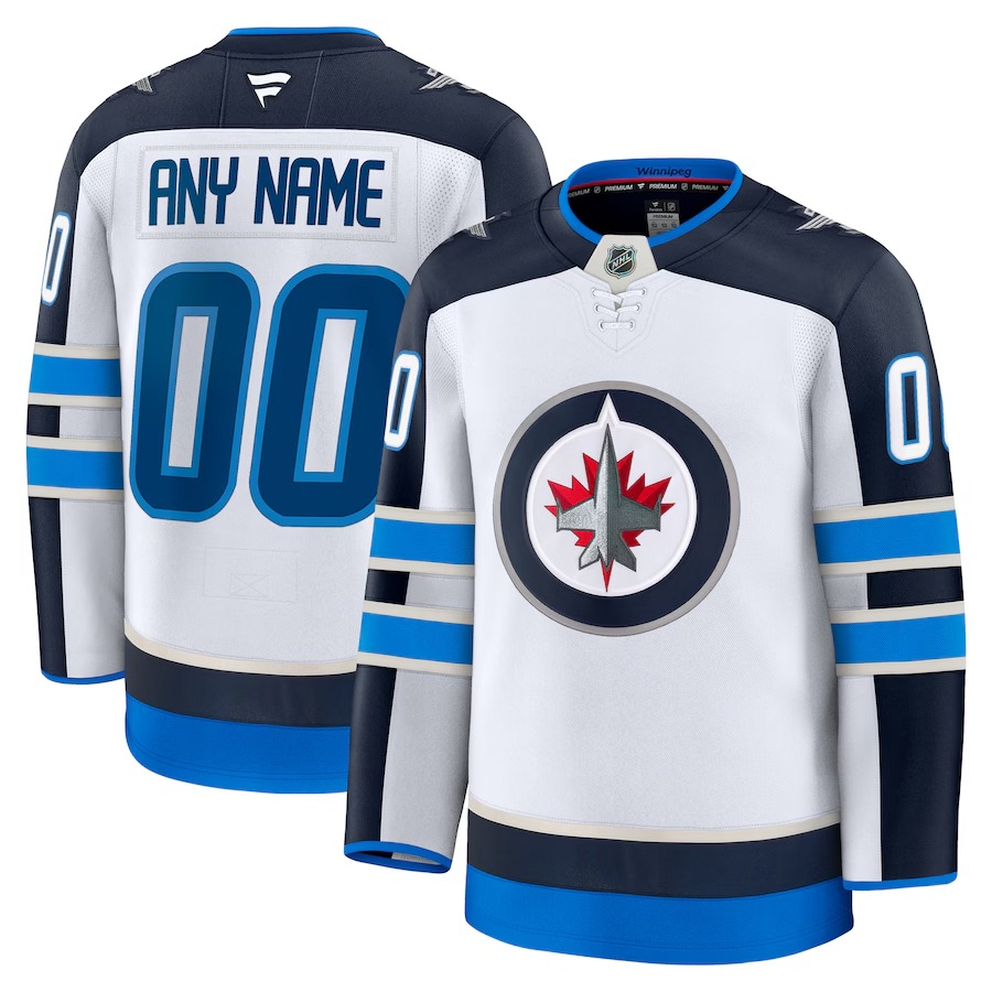 Men's Winnipeg Jets Fanatics White Away Premium Custom Jersey - Ujersey