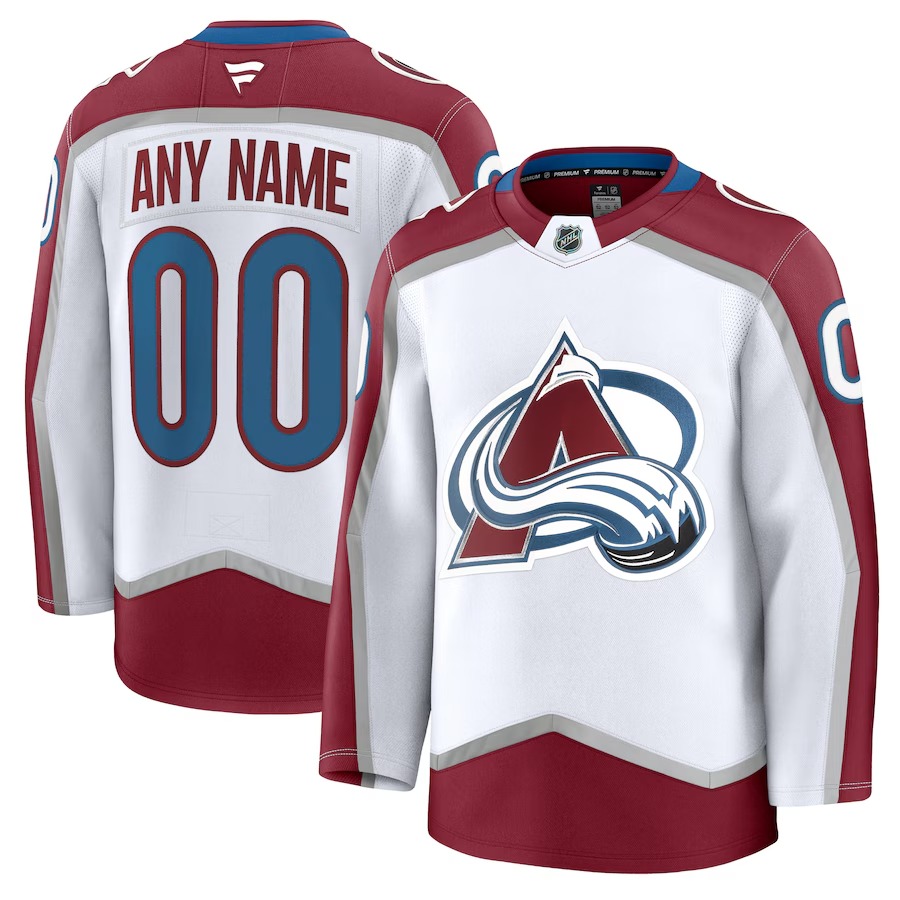 Men's Colorado Avalanche Fanatics White Away Premium Custom Jersey - Ujersey
