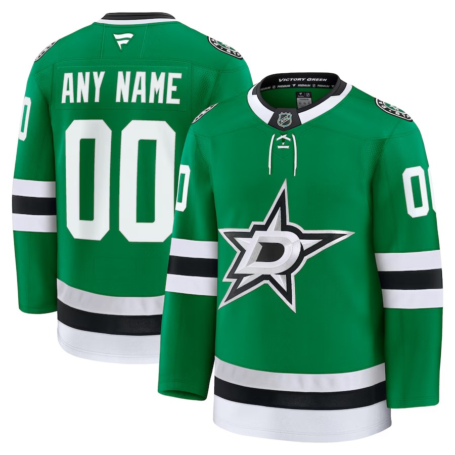 Men's Dallas Stars Fanatics Kelly Green Home Premium Custom Jersey - Ujersey