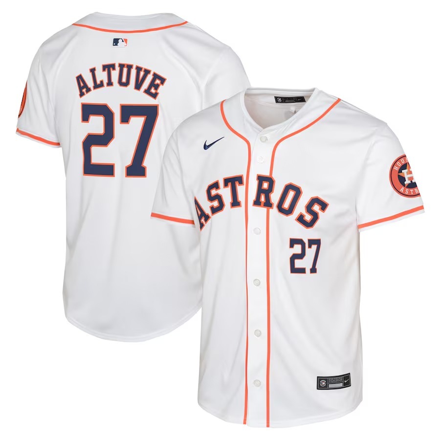Youth Houston Astros Jose Altuve Nike White Home Limited Player Jersey - Ujersey