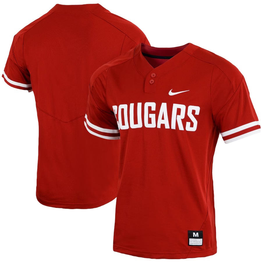 Men's Nike Crimson Washington State Cougars Replica Vapor Elite Two-Button Baseball Jersey - Ujersey