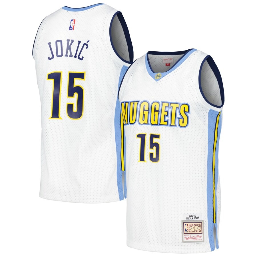 Men's Denver Nuggets Nikola Jokic Mitchell & Ness White 2016/17 Throwback Swingman Jersey - Ujersey