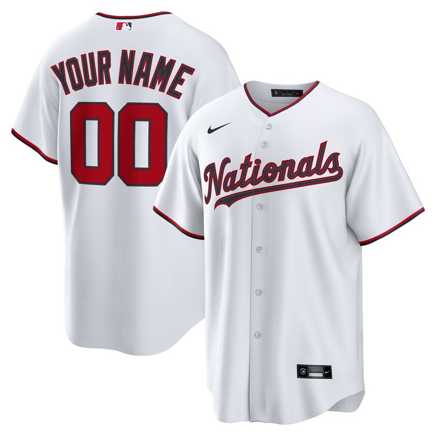 Men's Washington Nationals Nike White Home Custom Replica 2.0 Jersey - Ujersey