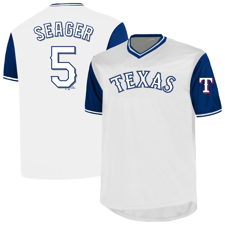 Men's Texas Rangers Corey Seager Profile White Big & Tall Name & Number Birdeye V-Neck T-Shirt - Ujersey