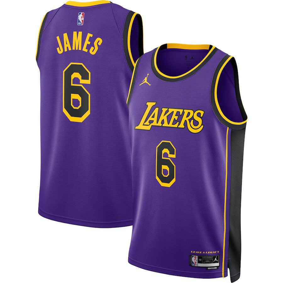 Unisex Los Angeles Lakers LeBron James Jordan Brand Purple Swingman Jersey - Statement Edition - Ujersey