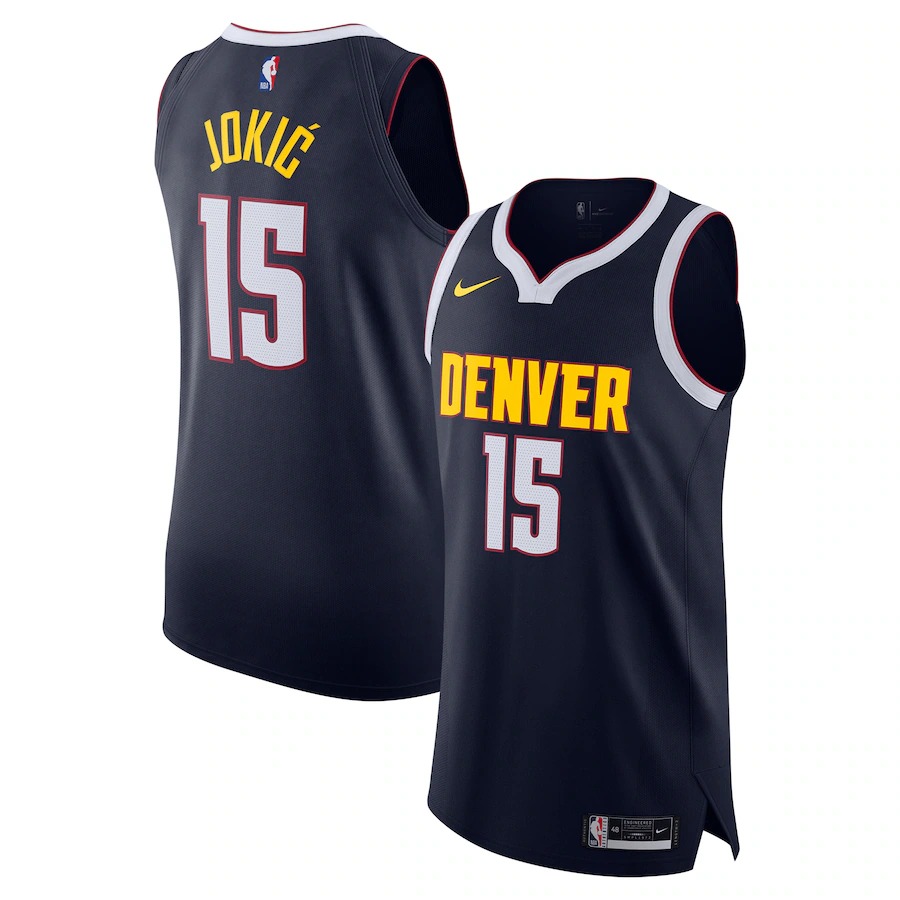 Men's Denver Nuggets Nikola Jokic Nike Navy Authentic Jersey - Icon Edition - Ujersey