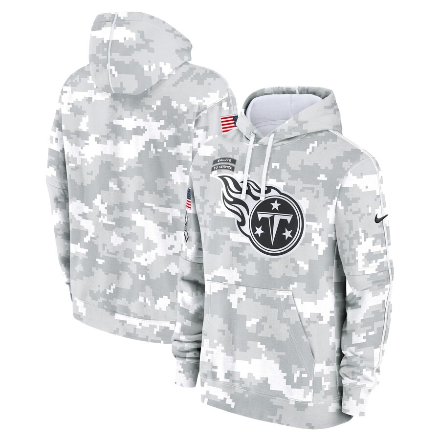 Men's Tennessee Titans Nike Arctic Camo 2024 Salute to Service Club Fleece Pullover Hoodie - Ujersey