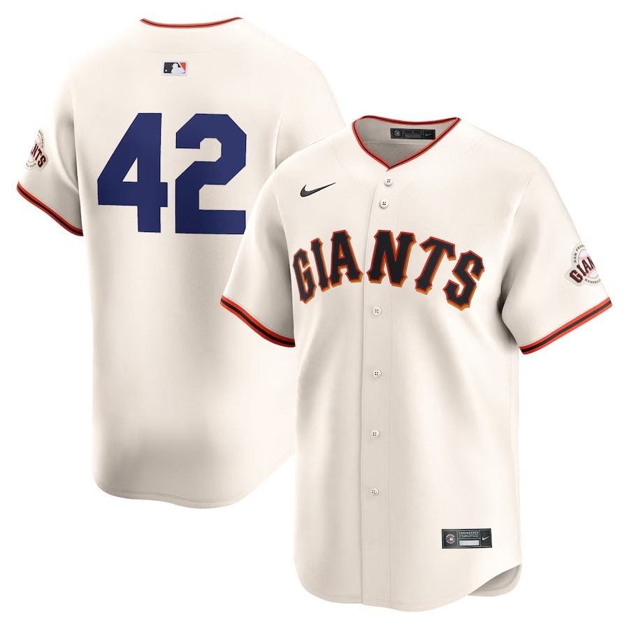 Men's San Francisco Giants  Nike Cream 2024 Jackie Robinson Day Home Limited Jersey - Ujersey