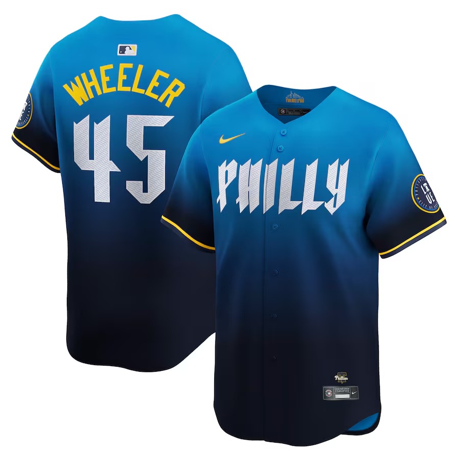 Men's Philadelphia Phillies Zack Wheeler Nike Blue City Connect Limited Player Jersey - Ujersey