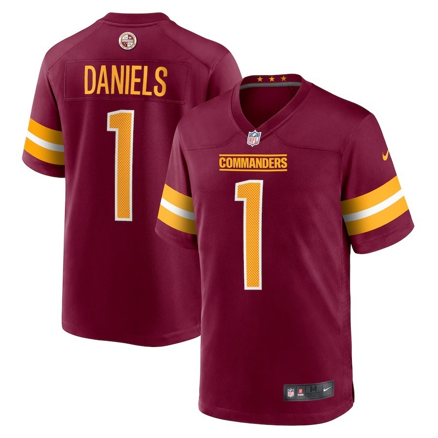Men's Washington Commanders Jayden Daniels Nike Burgundy 2024 NFL Draft First Round Pick Player Game Jersey - Ujersey