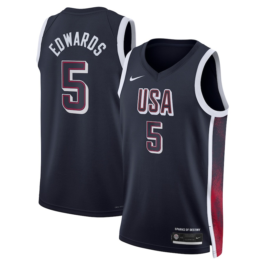 Unisex Men's USA Basketball Anthony Edwards Nike Navy 2024 Swingman Player Jersey - Ujersey