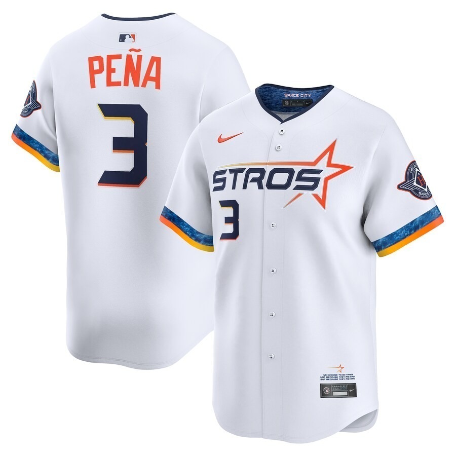 Men's Houston Astros Jeremy Peña Nike White 2025 City Connect Limited Player Jersey - Ujersey