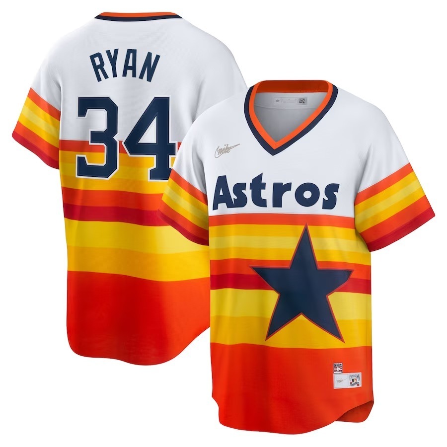 Men's Houston Astros Nolan Ryan Nike White Home Cooperstown Collection Player Jersey - Ujersey