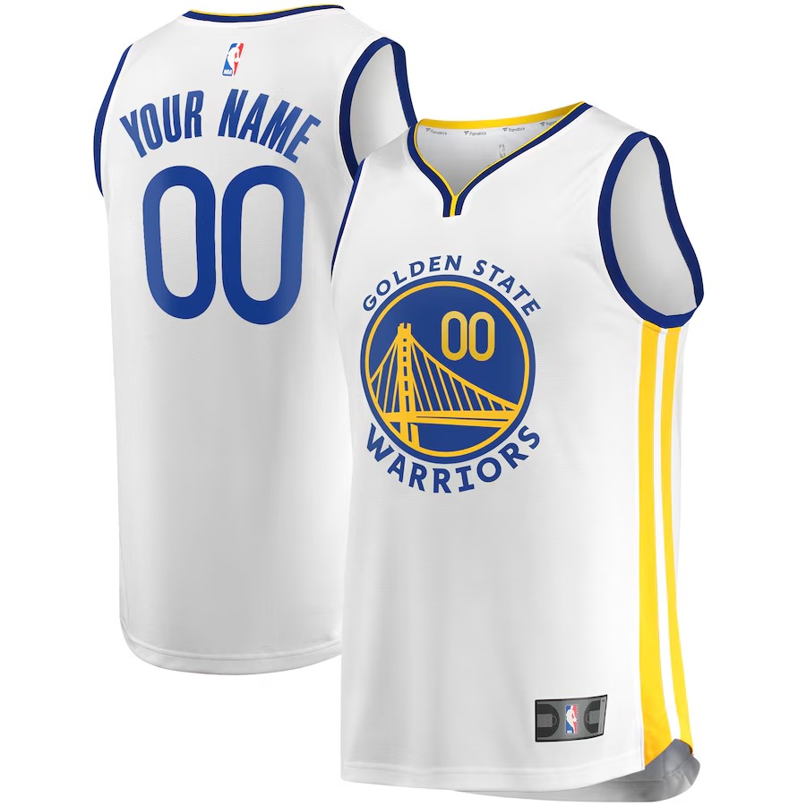 Men's Golden State Warriors Fanatics White Fast Break Custom Replica Jersey - Association Edition - Ujersey