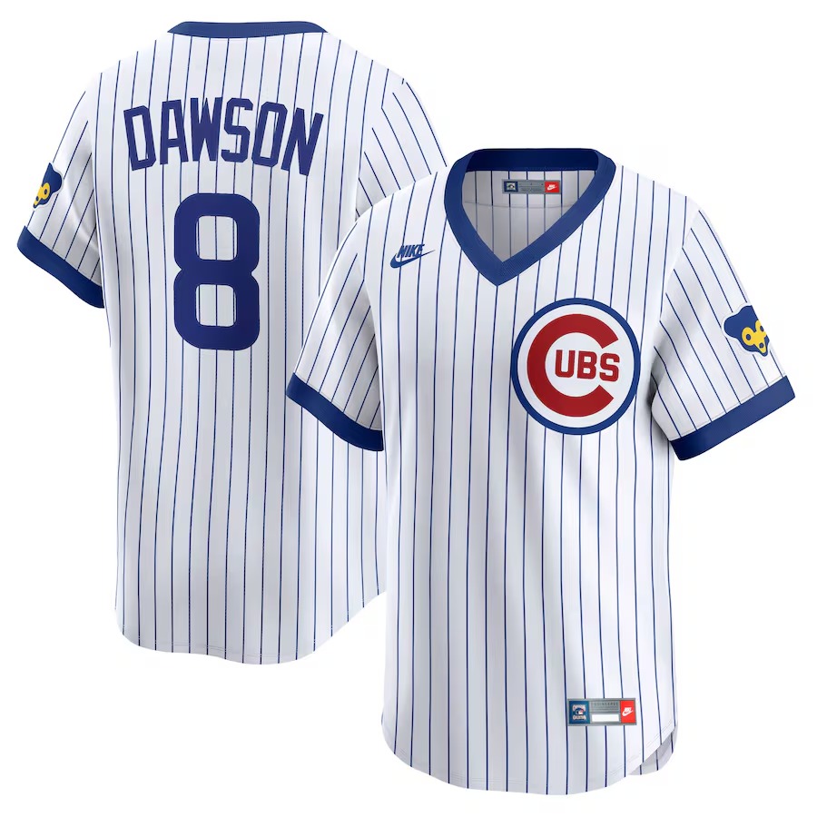 Men's Chicago Cubs Andre Dawson Nike White Throwback Cooperstown Collection Limited Jersey - Ujersey