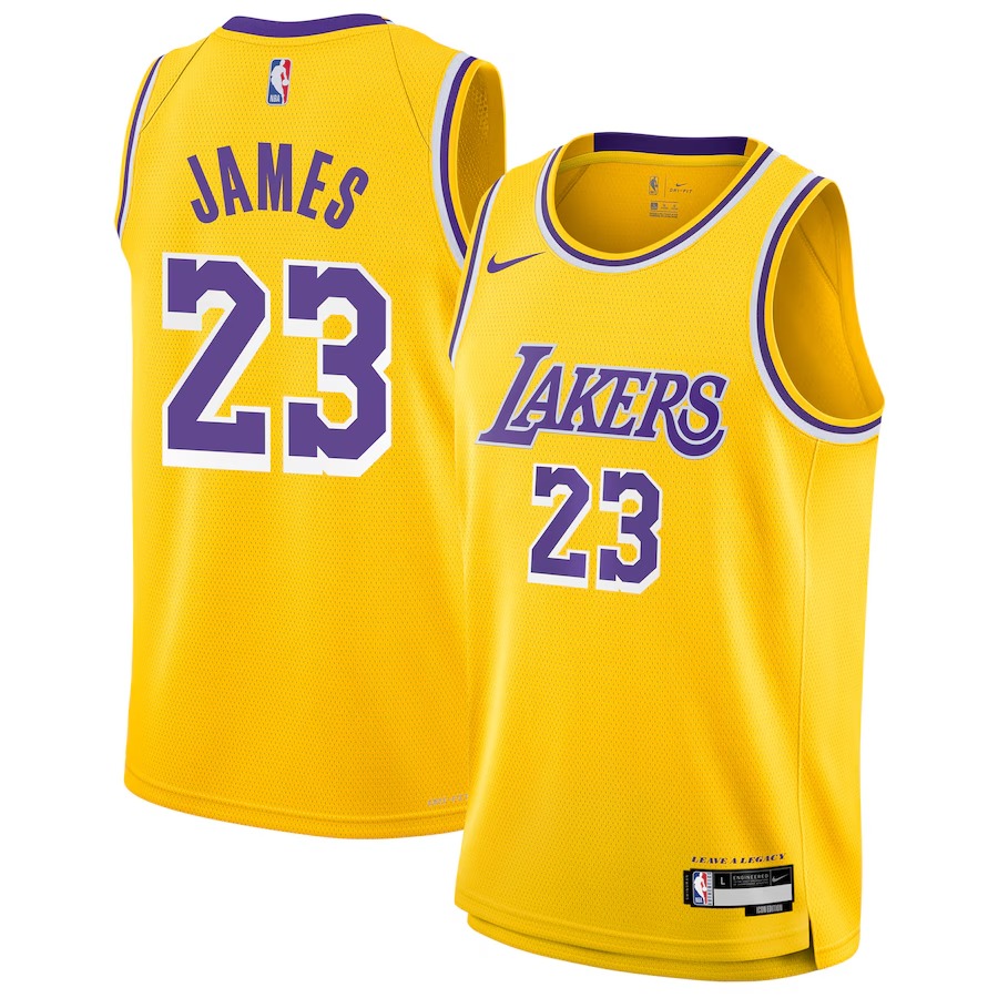 Youth Los Angeles Lakers LeBron James Nike Gold Swingman Jersey - Icon Edition - Ujersey