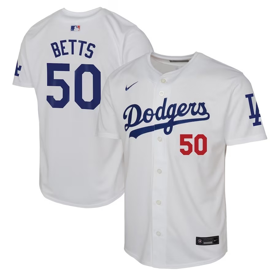 Youth Los Angeles Dodgers Mookie Betts Nike White Home Limited Player Jersey - Ujersey