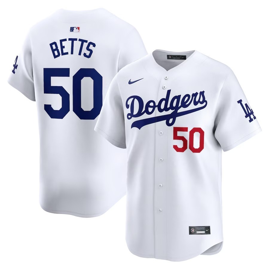 Men's Los Angeles Dodgers Mookie Betts Nike White Home Limited Player Jersey - Ujersey