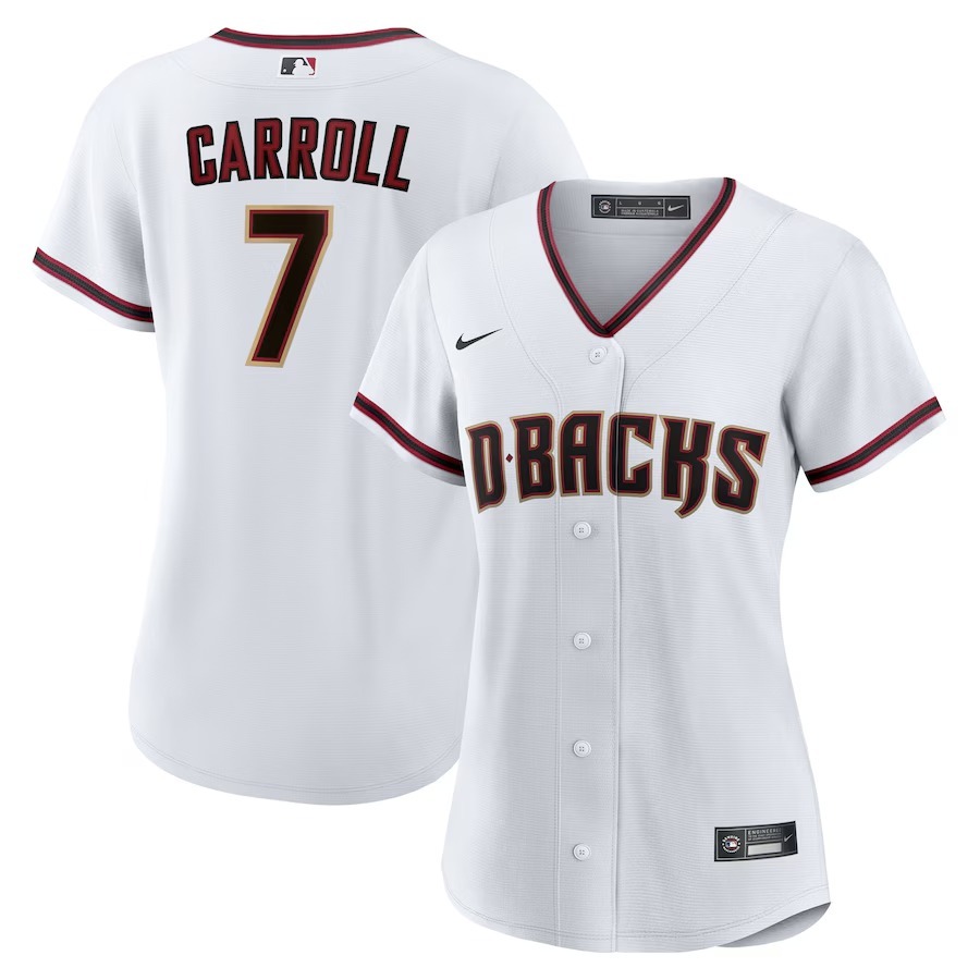 Women's Arizona Diamondbacks Corbin Carroll Nike White Home Replica Player Jersey - Ujersey