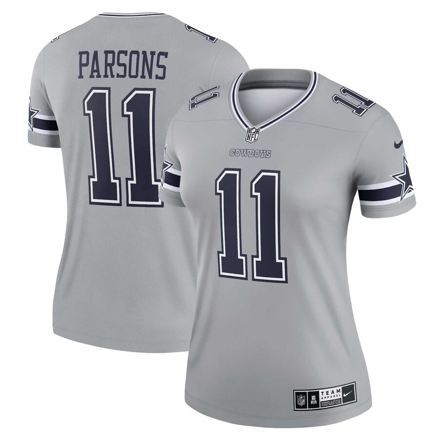 Women's Dallas Cowboys Micah Parsons Nike Silver Inverted Legend Jersey - Ujersey
