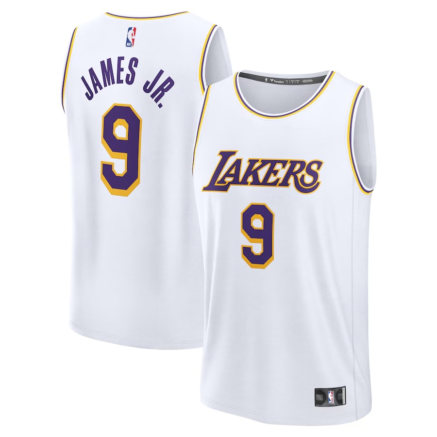 Men's Los Angeles Lakers Bronny James Fanatics White Fast Break Replica Player Jersey - Association Edition - Ujersey