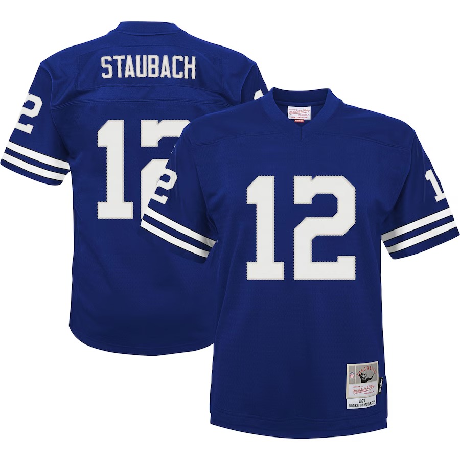 Youth Dallas Cowboys Roger Staubach Mitchell & Ness Navy Retired Player Legacy Jersey - Ujersey