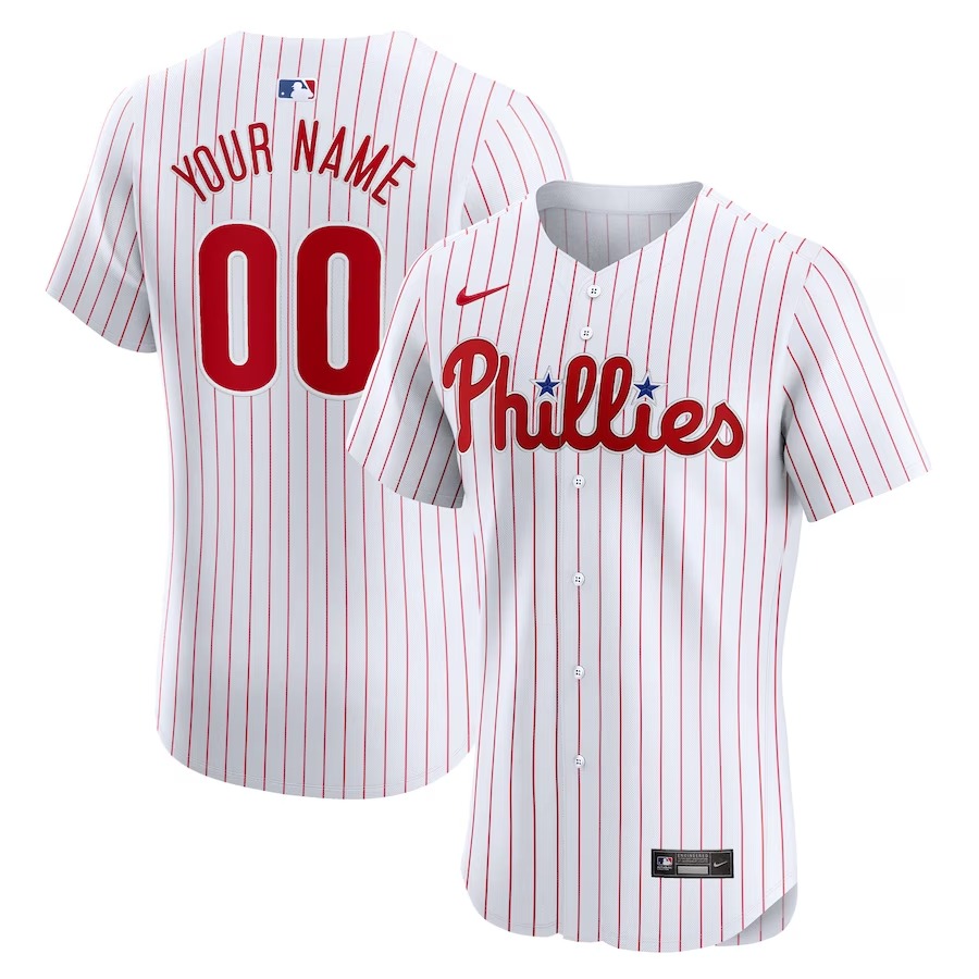 Men's Philadelphia Phillies Nike White Home Elite Custom Jersey - Ujersey
