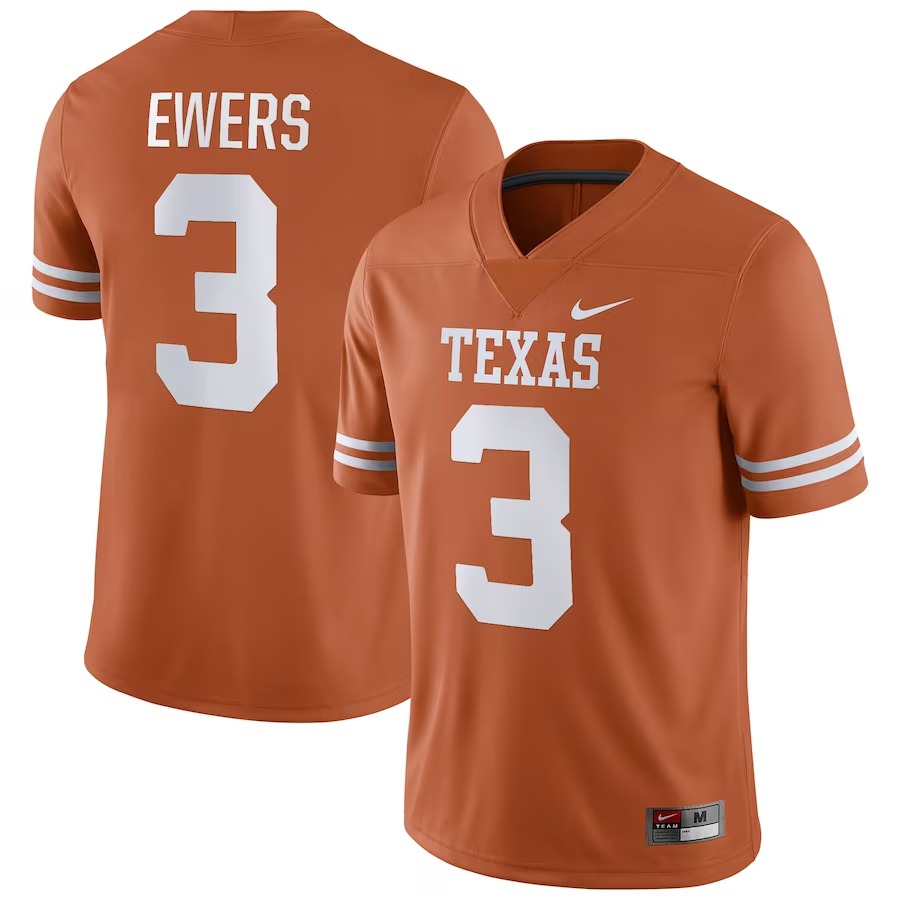 Quinn Ewers Texas Longhorns Nike NIL Replica Football Jersey - Texas Orange - Ujersey