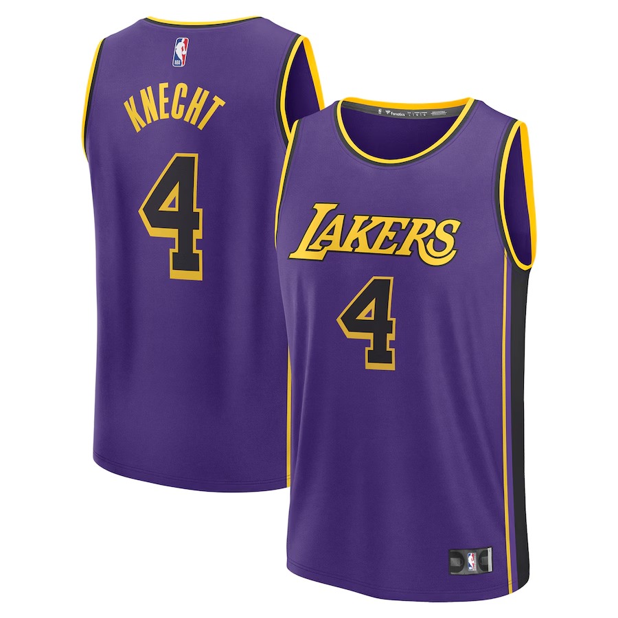 Men's Los Angeles Lakers Dalton Knecht Fanatics Purple Fast Break Replica Player Jersey - Statement Edition - Ujersey