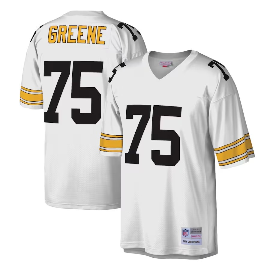 Men's Pittsburgh Steelers Joe Greene Mitchell & Ness White Legacy Replica Jersey - Ujersey
