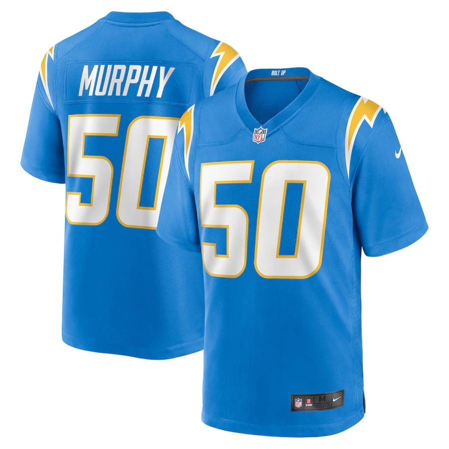 Men's Los Angeles Chargers Caleb Murphy Nike Powder Blue Team Game Jersey - Ujersey