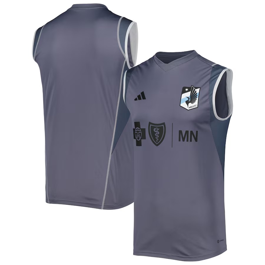 Men's Minnesota United FC adidas Gray 2023 On-Field Sleeveless Training Jersey - Ujersey