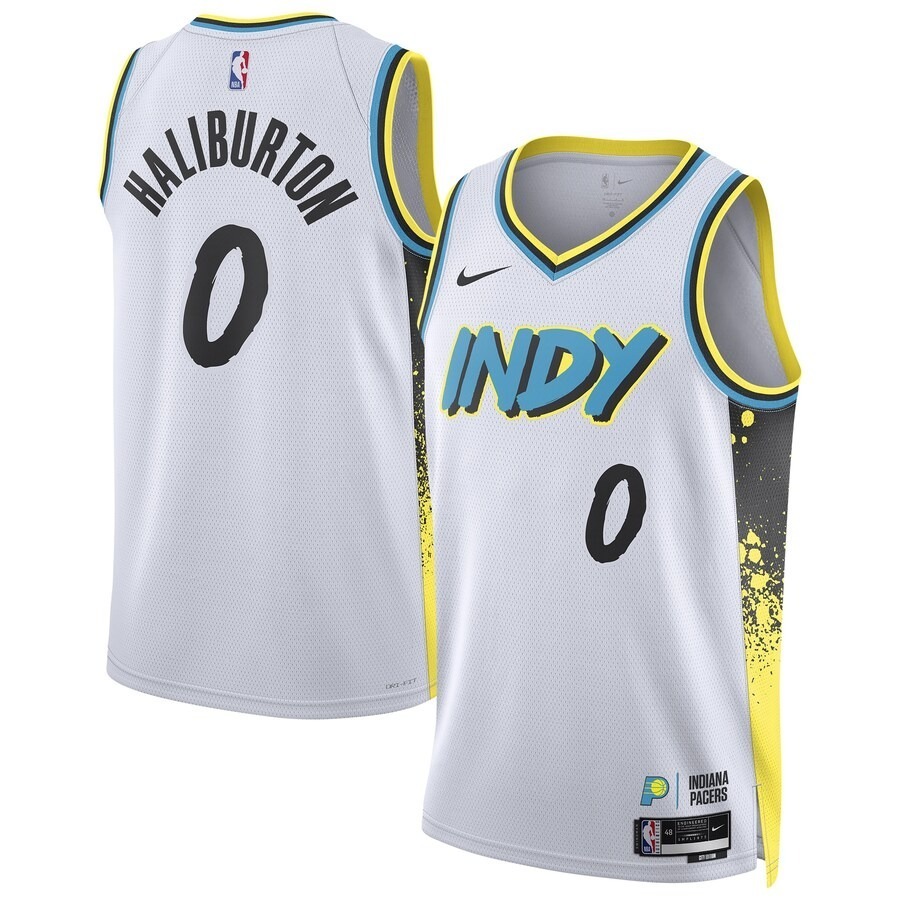 Unisex Indiana Pacers Tyrese Haliburton Nike White 2024/25 Swingman Player Jersey - City Edition - Ujersey