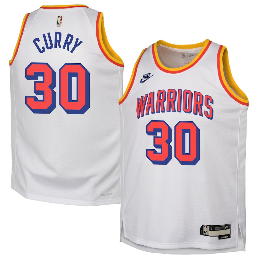 Youth Golden State Warriors Stephen Curry Nike White 2024/25 Swingman Jersey - Classic Edition - Ujersey