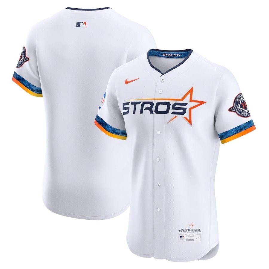 Men's Houston Astros Nike White 2025 City Connect Elite Jersey - Ujersey