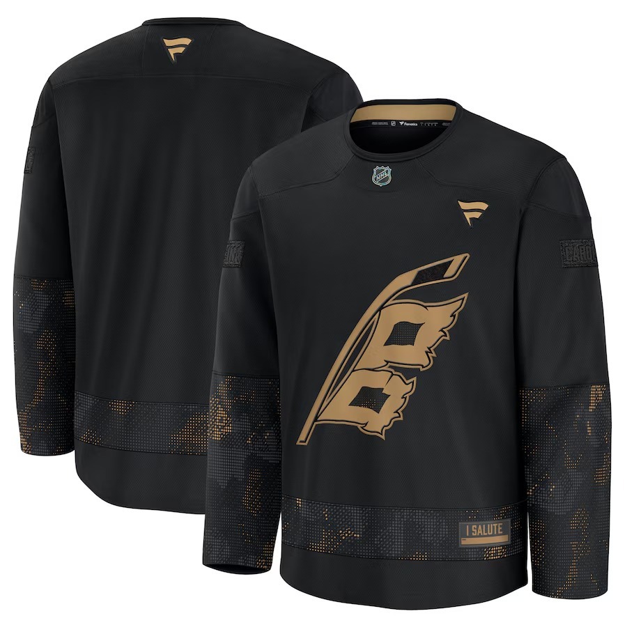 Men's Carolina Hurricanes Fanatics Black 2024 Military Appreciation Practice Jersey - Ujersey