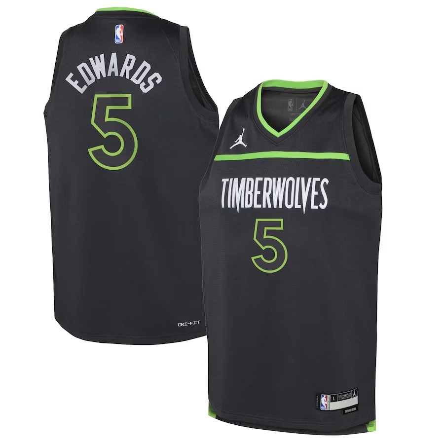 Youth Minnesota Timberwolves Anthony Edwards Jordan Brand Black Swingman Jersey - Statement Edition - Ujersey