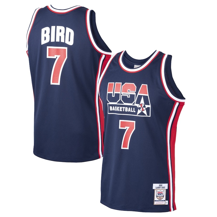 Men's USA Basketball Larry Bird Mitchell & Ness Navy 1992 Dream Team Authentic Jersey - Ujersey