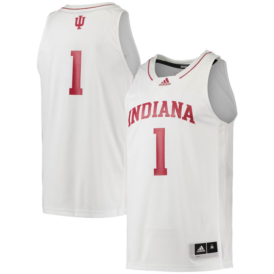Men's adidas #1 White Indiana Hoosiers Swingman Team Basketball Jersey - Ujersey