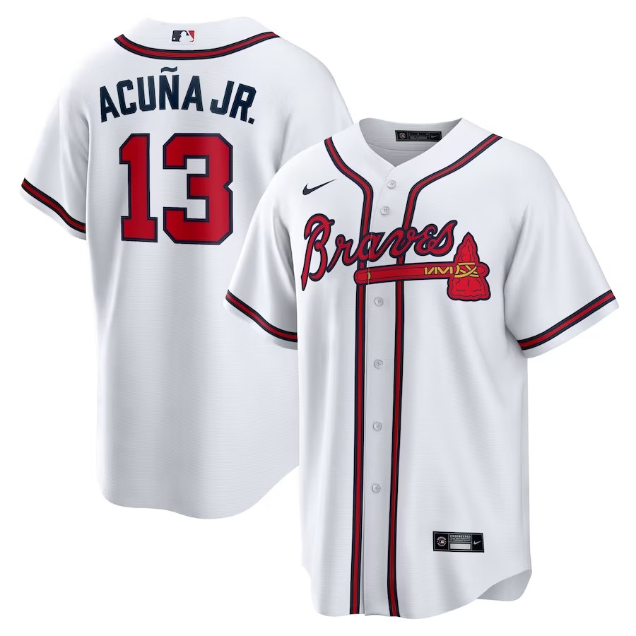 Men's Atlanta Braves Ronald Acuna Jr. Nike White Home Replica Player Name Jersey - Ujersey