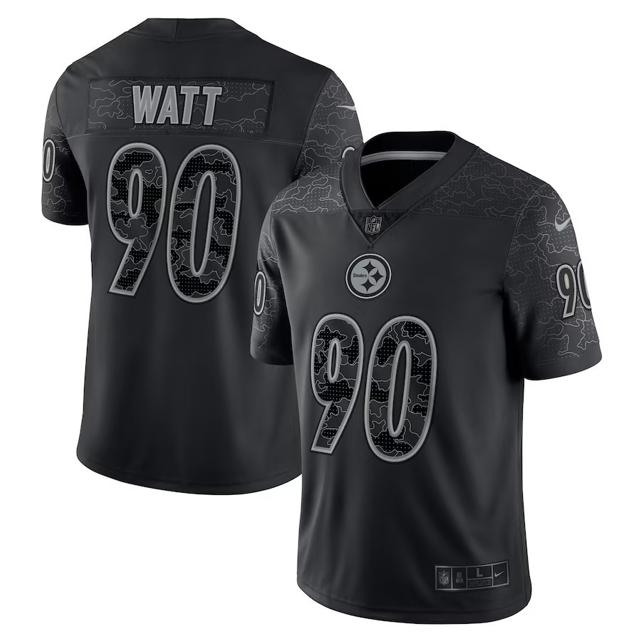 Men's Pittsburgh Steelers T.J. Watt Nike Black RFLCTV Limited Jersey - Ujersey