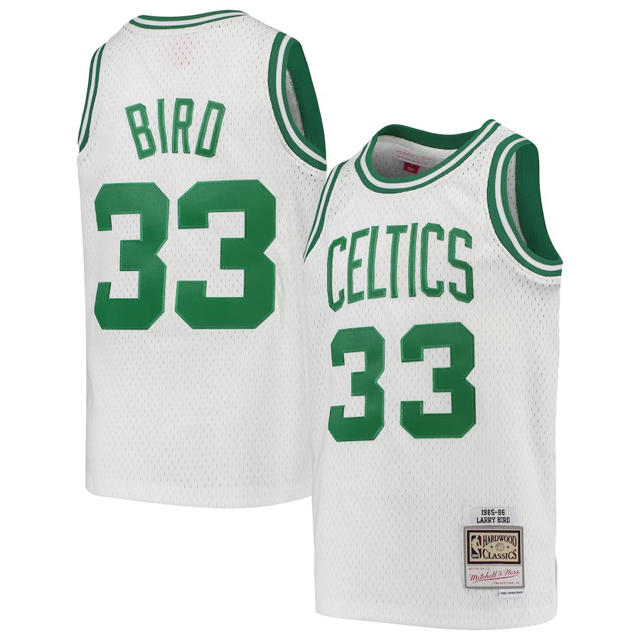 Youth Boston Celtics Larry Bird Mitchell & Ness White 1985-86 Hardwood Classics Swingman Throwback Jersey - Ujersey