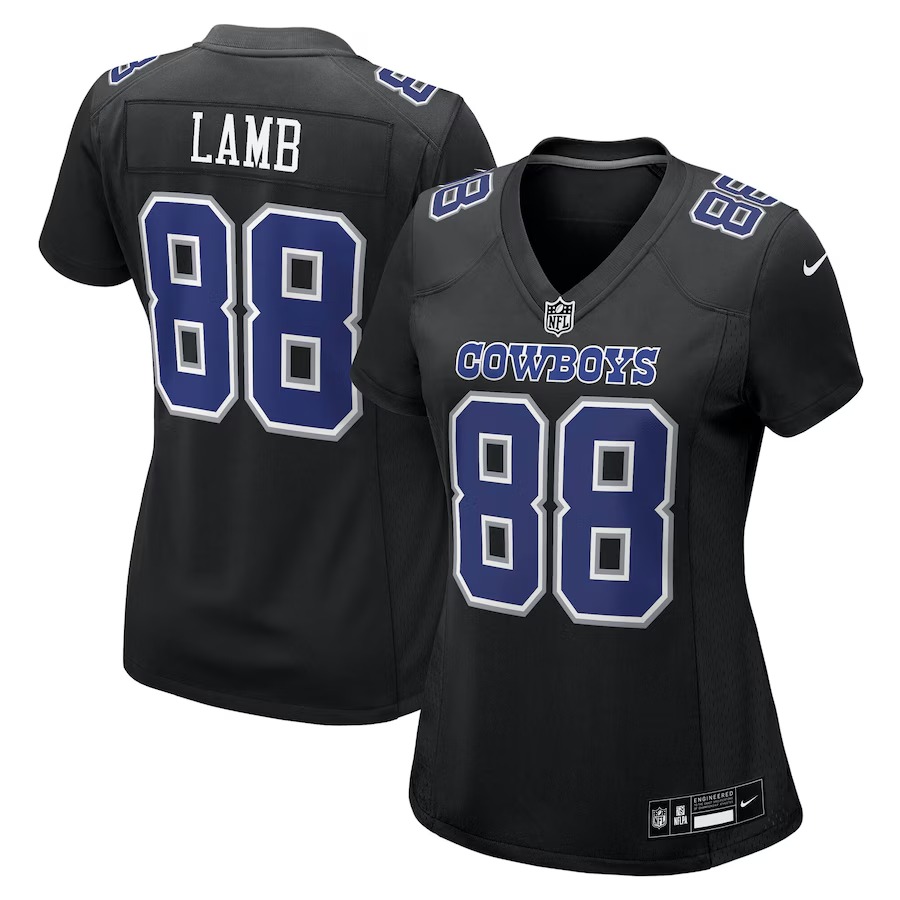 Women's Dallas Cowboys CeeDee Lamb Nike Carbon Black Fashion Game Jersey - Ujersey