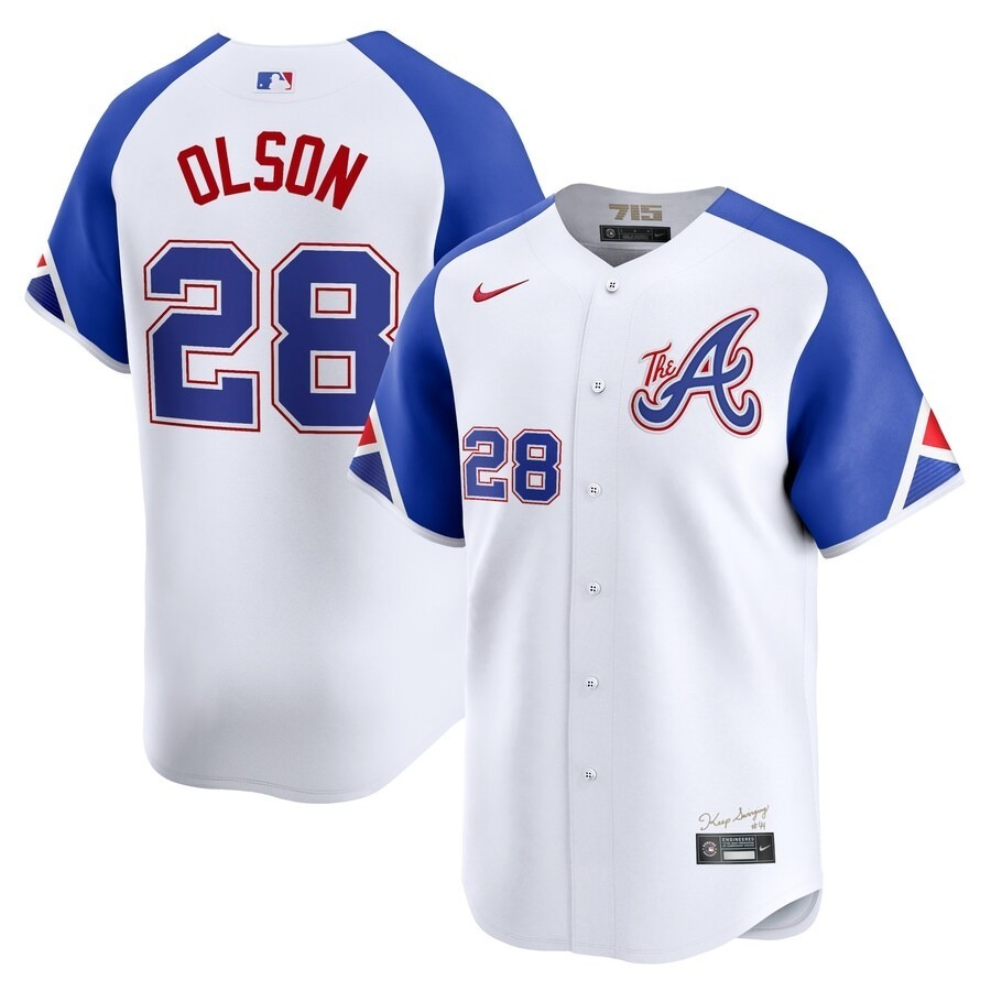 Men's Atlanta Braves Matt Olson Nike White City Connect Limited Player Jersey - Ujersey