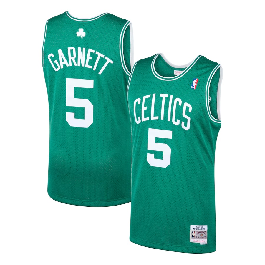 Men's Boston Celtics Kevin Garnett Mitchell & Ness Kelly Green 2001/02 Hardwood Classics Swingman Jersey - Ujersey