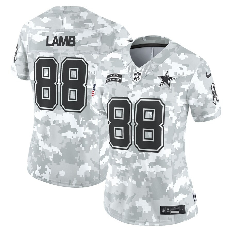 Women's Dallas Cowboys CeeDee Lamb Nike Arctic Camo 2024 Salute to Service Limited Jersey - Ujersey